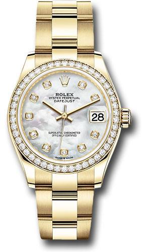 rolex-yellow-gold-datejust-31-watch-diamond-bezel-mother-of-pearl-diamond-dial-oyster-bracelet-278288rbr-mdo