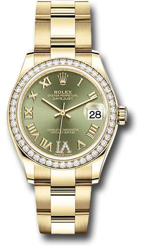 rolex-yellow-gold-datejust-31-watch-diamond-bezel-olive-green-diamond-six-dial-oyster-bracelet-278288rbr-ogdr6o