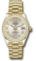 rolex-yellow-gold-datejust-31-watch-diamond-bezel-silver-diamond-six-dial-president-bracelet-278288rbr-sdr6p