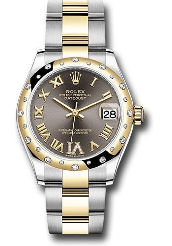 rolex-steel-and-yellow-gold-datejust-31-watch-domed-diamond-bezel-dark-grey-diamond-roman-six-dial-oyster-bracelet-278343-dkgdr6o