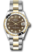 rolex-steel-and-yellow-gold-datejust-31-watch-domed-diamond-bezel-dark-mother-of-pearl-diamond-dial-oyster-bracelet-278343-dkmdo