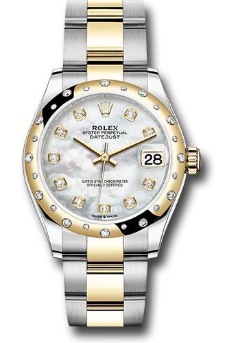 rolex-steel-and-yellow-gold-datejust-31-watch-domed-diamond-bezel-mother-of-pearl-diamond-dial-oyster-bracelet-278343-mdo