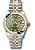 rolex-steel-and-yellow-gold-datejust-31-watch-domed-diamond-bezel-olive-green-diamond-dial-jubilee-bracelet-278343-ogdj