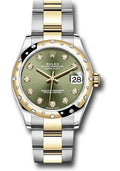 rolex-steel-and-yellow-gold-datejust-31-watch-domed-diamond-bezel-olive-green-diamond-dial-oyster-bracelet-278343-ogdo