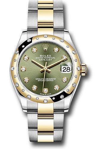 rolex-steel-and-yellow-gold-datejust-31-watch-domed-diamond-bezel-olive-green-diamond-dial-oyster-bracelet-278343-ogdo