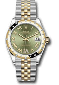 rolex-steel-and-yellow-gold-datejust-31-watch-domed-diamond-bezel-olive-green-diamond-roman-six-dial-jubilee-bracelet-278343-ogdr6j