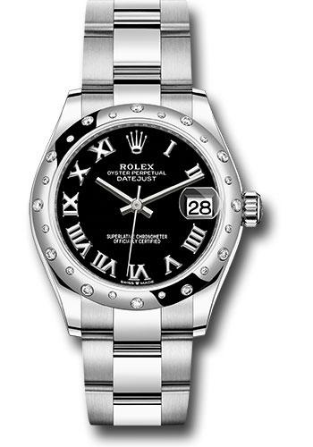 rolex-steel-and-white-gold-datejust-31-watch-domed-24-diamond-bezel-black-roman-dial-oyster-bracelet-2020-release-278344rbr-bkro