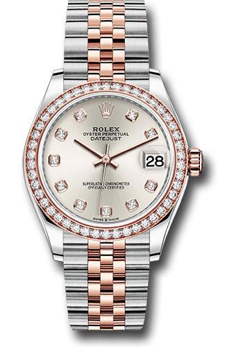 rolex-steel-and-everose-gold-datejust-31-watch-46-diamond-bezel-silver-diamond-dial-jubilee-bracelet-278381rbr-sdj