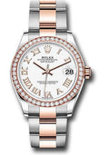 rolex-steel-and-everose-gold-datejust-31-watch-46-diamond-bezel-white-roman-dial-oyster-bracelet-278381rbr-wro