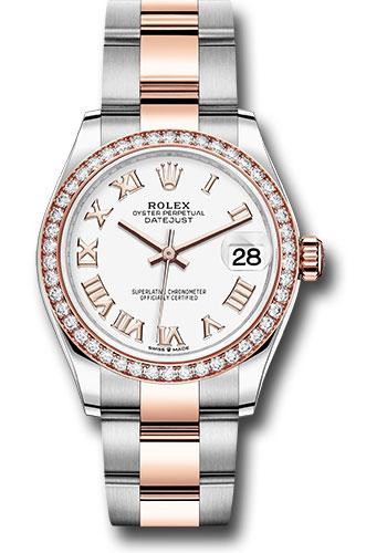 rolex-steel-and-everose-gold-datejust-31-watch-46-diamond-bezel-white-roman-dial-oyster-bracelet-278381rbr-wro