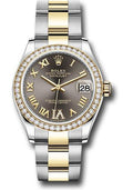 rolex-steel-and-yellow-gold-datejust-31-watch-diamond-bezel-dark-grey-diamond-roman-six-dial-oyster-bracelet-278383rbr-dkgdr6o