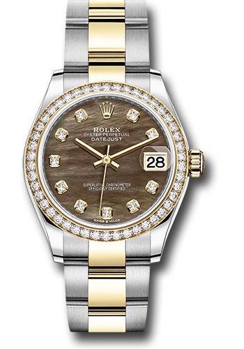 rolex-steel-and-yellow-gold-datejust-31-watch-diamond-bezel-dark-mother-of-pearl-diamond-dial-oyster-bracelet-278383rbr-dkmdo