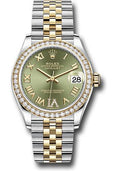 rolex-steel-and-yellow-gold-datejust-31-watch-diamond-bezel-olive-green-diamond-roman-six-dial-jubilee-bracelet-278383rbr-ogdr6j