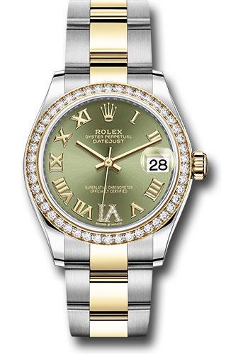 rolex-steel-and-yellow-gold-datejust-31-watch-diamond-bezel-olive-green-diamond-roman-six-dial-oyster-bracelet-278383rbr-ogdr6o