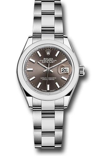 rolex-steel-lady-datejust-28-watch-domed-bezel-dark-grey-index-dial-oyster-bracelet-279160-dgio