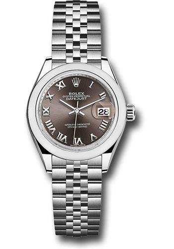 rolex-steel-lady-datejust-28-watch-domed-bezel-dark-grey-roman-dial-jubilee-bracelet-279160-dgrj