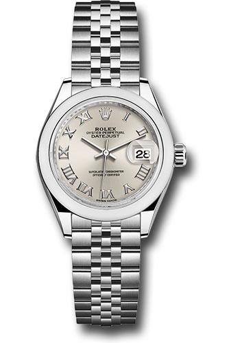 rolex-steel-lady-datejust-28-watch-domed-bezel-silver-roman-dial-jubilee-bracelet-279160-srj