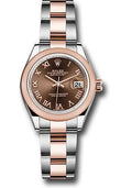 rolex-steel-and-everose-gold-rolesor-lady-datejust-28-watch-domed-bezel-chocolate-roman-dial-oyster-bracelet-279161-choro