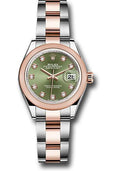 rolex-steel-and-everose-gold-rolesor-lady-datejust-28-watch-domed-bezel-olive-green-diamond-dial-oyster-bracelet-279161-ogdo