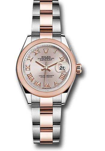 rolex-steel-and-everose-gold-rolesor-lady-datejust-28-watch-domed-bezel-sundust-roman-dial-oyster-bracelet-279161-suro
