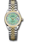 rolex-steel-and-yellow-gold-rolesor-lady-datejust-28-watch-domed-bezel-mint-green-diamond-dial-jubilee-bracelet-279163-mgdj