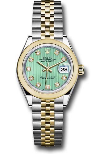 rolex-steel-and-yellow-gold-rolesor-lady-datejust-28-watch-domed-bezel-mint-green-diamond-dial-jubilee-bracelet-279163-mgdj