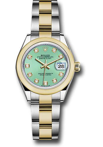 rolex-steel-and-yellow-gold-rolesor-lady-datejust-28-watch-domed-bezel-mint-green-diamond-dial-oyster-bracelet-279163-mgdo