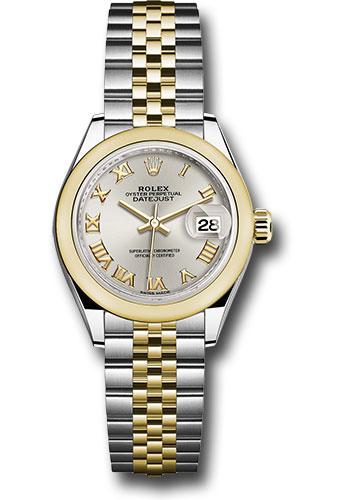 rolex-steel-and-yellow-gold-rolesor-lady-datejust-28-watch-domed-bezel-silver-roman-dial-jubilee-bracelet-279163-srj