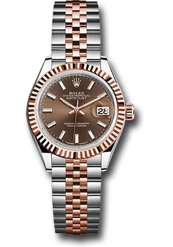 rolex-steel-and-everose-gold-rolesor-lady-datejust-28-watch-fluted-bezel-chocolate-index-dial-jubilee-bracelet-279171-choij