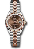 rolex-steel-and-everose-gold-rolesor-lady-datejust-28-watch-fluted-bezel-chocolate-roman-dial-jubilee-bracelet-279171-chorj
