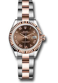 rolex-steel-and-everose-gold-rolesor-lady-datejust-28-watch-fluted-bezel-chocolate-roman-dial-oyster-bracelet-279171-choro