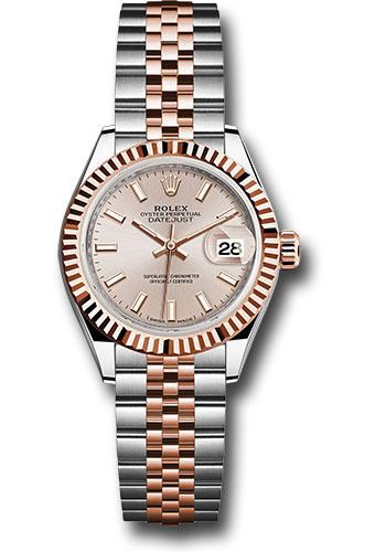 rolex-steel-and-everose-gold-rolesor-lady-datejust-28-watch-fluted-bezel-sundust-index-dial-jubilee-bracelet-279171-suij