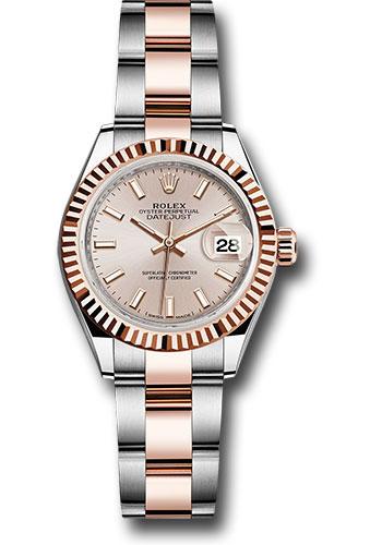 rolex-steel-and-everose-gold-rolesor-lady-datejust-28-watch-fluted-bezel-sundust-index-dial-oyster-bracelet-279171-suio