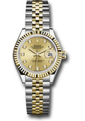rolex-steel-and-yellow-gold-rolesor-lady-datejust-28-watch-fluted-bezel-champagne-diamond-dial-jubilee-bracelet-279173-chdj