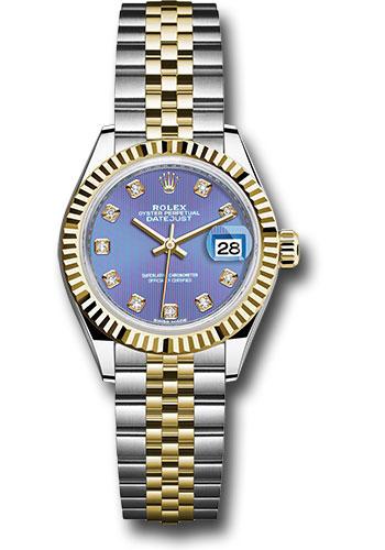 rolex-steel-and-yellow-gold-rolesor-lady-datejust-28-watch-fluted-bezel-lavender-diamond-dial-jubilee-bracelet-279173-ldj