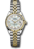rolex-steel-and-yellow-gold-rolesor-lady-datejust-28-watch-fluted-bezel-white-mother-of-pearl-diamond-dial-jubilee-bracelet-279173-mdj