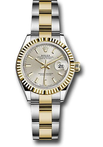 rolex-steel-and-yellow-gold-rolesor-lady-datejust-28-watch-fluted-bezel-silver-index-dial-oyster-bracelet-279173-sio