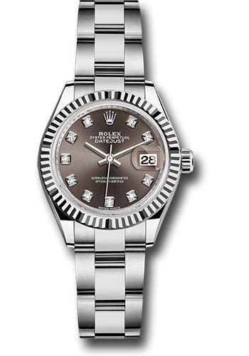 rolex-steel-and-white-gold-rolesor-lady-datejust-28-watch-fluted-bezel-dark-grey-diamond-dial-oyster-bracelet-279174-dgdo