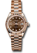 rolex-everose-gold-lady-datejust-28-watch-fluted-bezel-chocolate-diamond-star-dial-president-bracelet-279175-cho9dix8dp