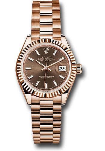 rolex-everose-gold-lady-datejust-28-watch-fluted-bezel-chocolate-index-dial-president-bracelet-279175-choip
