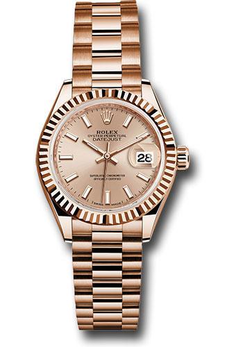 rolex-everose-gold-lady-datejust-28-watch-fluted-bezel-pink-sundust-index-dial-president-bracelet-279175-pip
