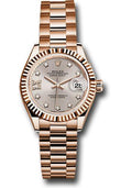 rolex-everose-gold-lady-datejust-28-watch-fluted-bezel-silver-sundust-diamond-star-dial-president-bracelet-279175-s9dix8dp