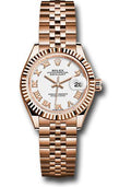rolex-everose-gold-lady-datejust-28-watch-fluted-bezel-white-roman-dial-jubilee-bracelet-279175-wrj