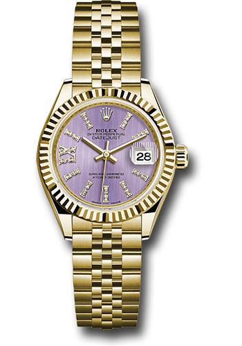 rolex-yellow-gold-lady-datejust-28-watch-fluted-bezel-lilac-stripe-diamond-index-dial-jubilee-bracelet-279178-lils36dix8dj