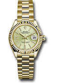 rolex-yellow-gold-lady-datejust-28-watch-fluted-bezel-linden-green-strip-diamond-index-dial-president-bracelet-279178-lings36dix8dp