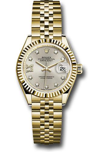 rolex-yellow-gold-lady-datejust-28-watch-fluted-bezel-silver-diamond-star-dial-jubilee-bracelet-279178-s9dix8dj