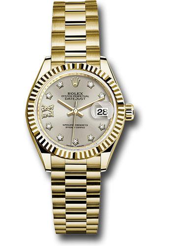 rolex-yellow-gold-lady-datejust-28-watch-fluted-bezel-silver-diamond-star-dial-president-bracelet-279178-s9dix8dp