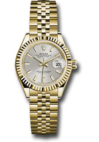 rolex-yellow-gold-lady-datejust-28-watch-fluted-bezel-silver-index-dial-jubilee-bracelet-279178-sij