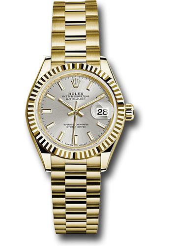 rolex-yellow-gold-lady-datejust-28-watch-fluted-bezel-silver-index-dial-president-bracelet-279178-sip
