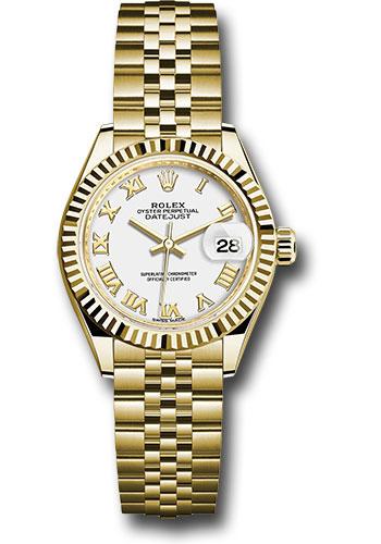 rolex-yellow-gold-lady-datejust-28-watch-fluted-bezel-white-roman-dial-jubilee-bracelet-279178-wrj